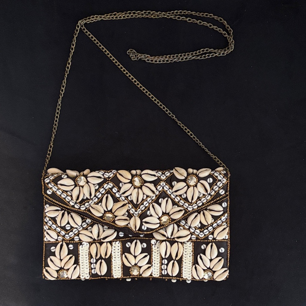 Embellished Shell Crossbody Bag